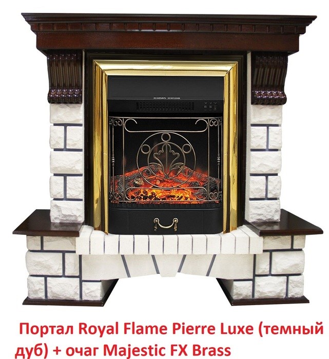 Классический портал для камина Royal Flame Pierre Luxe под классический очаг (Темный дуб)