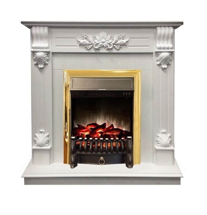 Классический очаг 2D Real-Flame Fobos Lux Brass