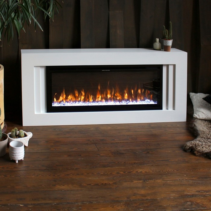 Электрокамин с широким очагом 3D Real-Flame Stockholm 42 WT-P591/WT-P511 с очагом Saphir 42