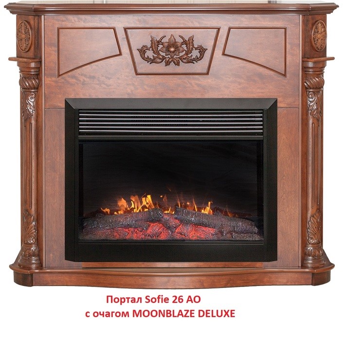 Широкий очаг 2D Real-Flame MOONBLAZE DELUXE