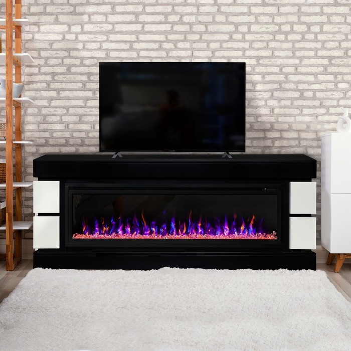 Линейный электрокамин Real-Flame Denver 60/MNH (BLM-P918) с очагом Manhattan 1560