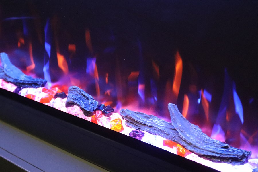 Линейный электрокамин Royal Flame Lindos серый графит c очагом Crystal 40 RF