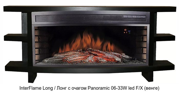 Деревянный камин (портал+очаг) InterFlame Long / Лонг с очагом Panoramic 33W FX