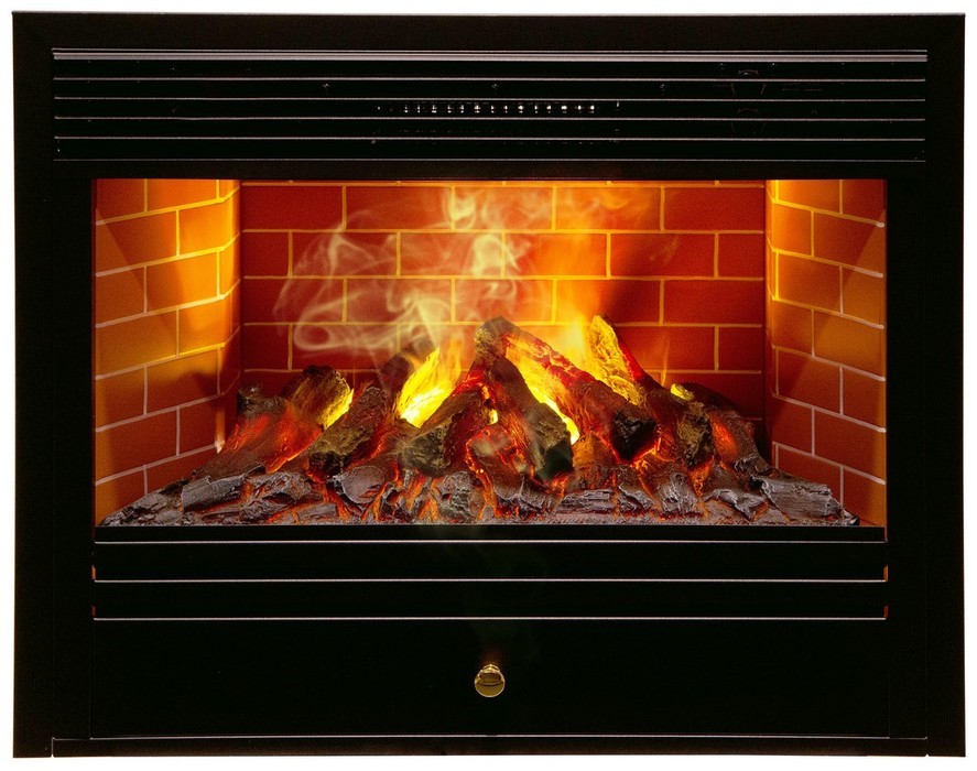 Электрокамин с широким очагом 3D Real-Flame ONTARIO 26 GR с очагом 3D NOVARA 26
