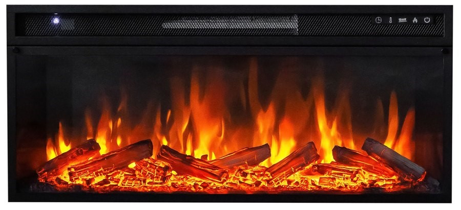 Линейный электрокамин Royal Flame Lindos белый c очагом Vision 42 LOG LED
