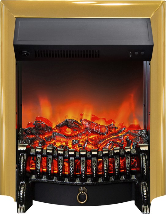 Электрокамин с широким очагом 2D Real-Flame Hanna STD WT с очагом Fobos/Majestic BL/BR