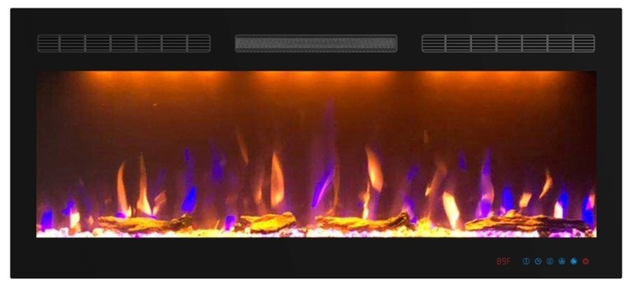 Линейный электрокамин Royal Flame Lindos серый графит c очагом Crystal 36 RF