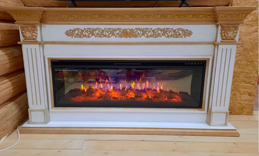 Электрокамин с классическим очагом 2D InterFlame Елизавета с очагом FreeSpace 40