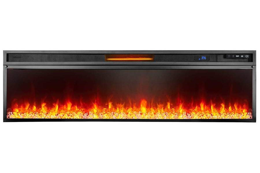 Линейный электрокамин Royal Flame Geneva 60 (темный дуб) с очагом Vision 60 LED