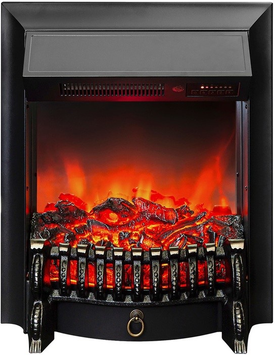 Электрокамин с классическим очагом 2D Real-Flame Hanna STD LO с очагом Fobos/Majestic Lux Black RC