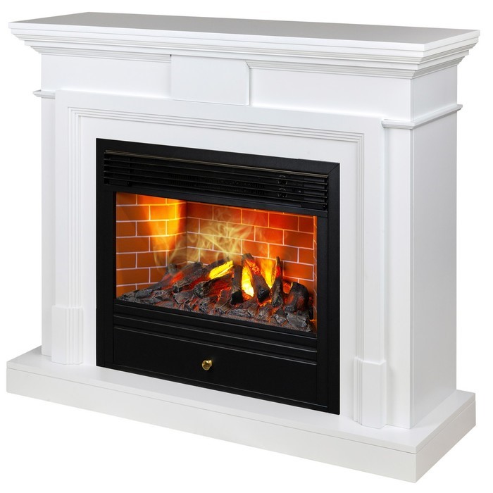 Электрокамин с широким очагом 3D Real-Flame Marco 26 WT-591 с очагом 3D Novara