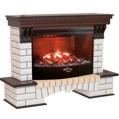 Электрокамин с широким очагом 3D Real-Flame Country 33 AO с очагом 3D Firestar 33