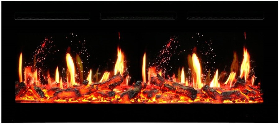 Линейный электрокамин Royal Flame California белый c очагом 5D V-ART 40