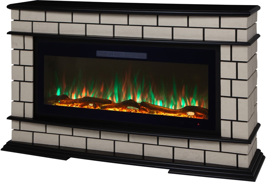 Линейный электрокамин Real-Flame FIERO D42 AO с очагом DIAMOND 42