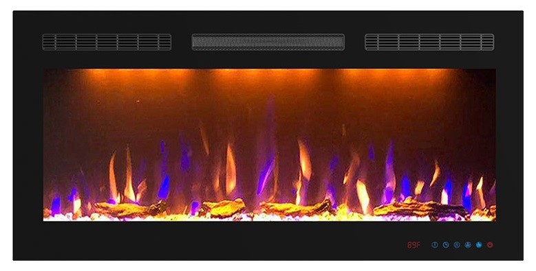 Электрокамин с широким очагом 2D Royal Flame California (алебастр) с очагом Crystal 36 RF