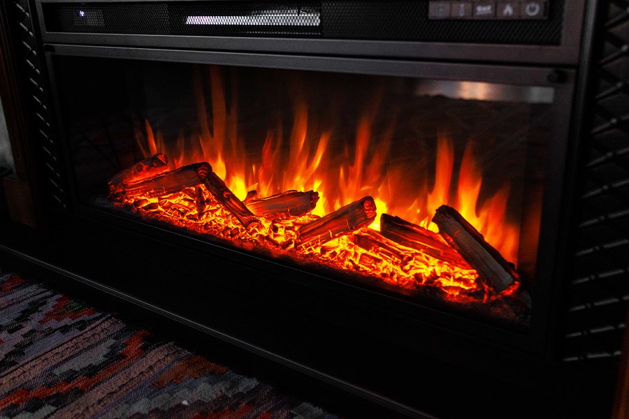 Линейный электрокамин Royal Flame Ellips 60 с очагом Vision 60 LOG LED