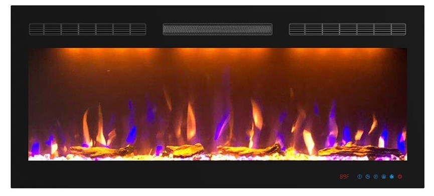 Электрокамин с широким очагом 2D Royal Flame California (алебастр) с очагом Crystal 40 RF