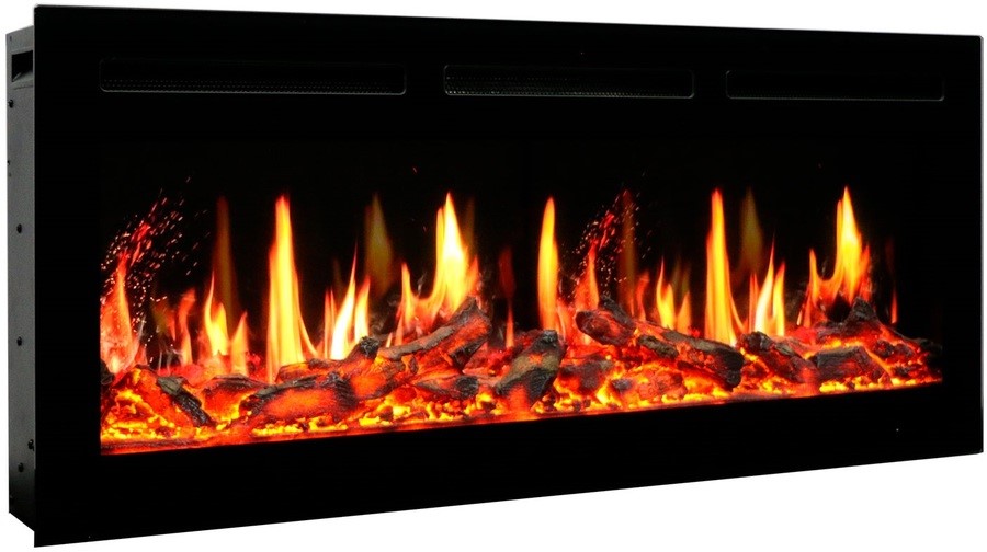Линейный электрокамин Royal Flame California белый c очагом 5D V-ART 40