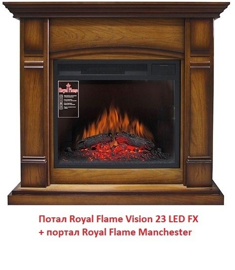 Широкий портал Royal Flame Manchester под очаг Vision 23 LED FX