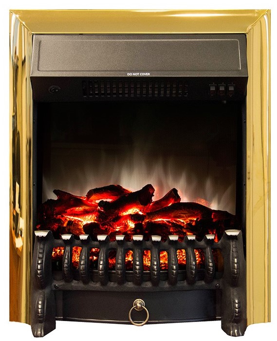 Электрокамин с классическим очагом 2D Royal Flame BERGEN белый с черным с очагом Fobos FX Black/Brass