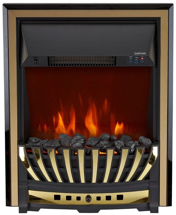 Электрокамин с классическим очагом 2D Royal Flame Valletta Темный дуб с очагом Aspen Black/Gold