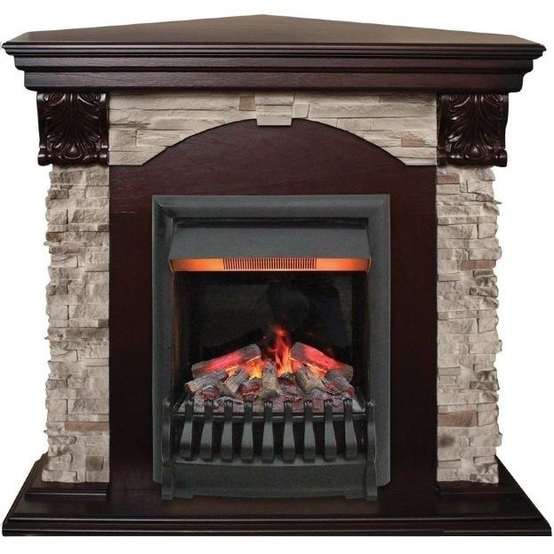 Электрокамин с классическим очагом 3D Real-Flame Dublin ROCK Corner STD/EUG AO с очагом 3D Oregan