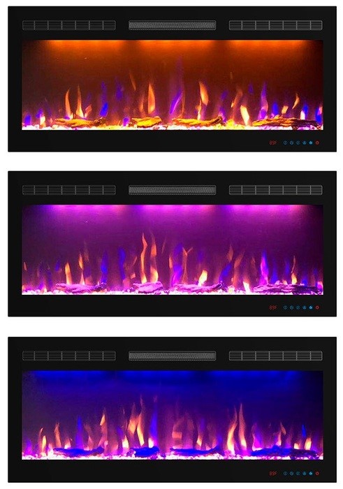 Электрокамин с широким очагом 2D Royal Flame California Graphite Grey (серый графит) с очагом Crystal 40 RF