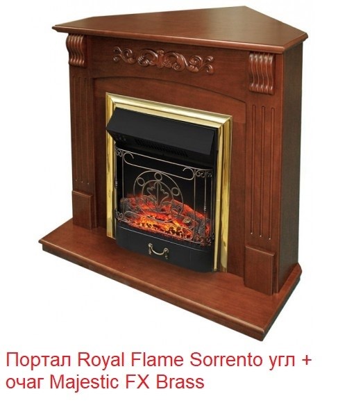 Угловой классический портал Royal Flame Sorrento угл. под классический очаг (Орех)