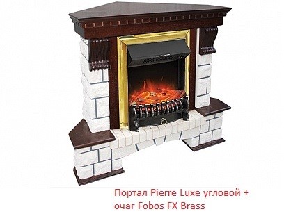 Угловой классический портал Royal Flame Pierre Luxe угл. под классический очаг (Темный дуб)