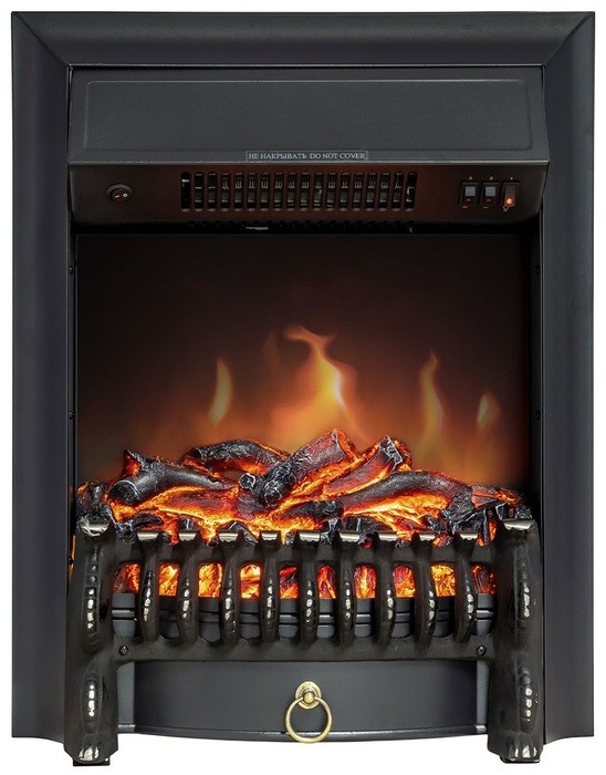 Электрокамин с классическим очагом 2D Royal Flame Boston Темный дуб с очагом Fobos FX Brass/Black