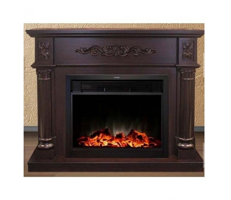 Электрокамин с широким очагом 2D Real-Flame Silvia 26 AO с очагом Moonblaze lux BL/Br
