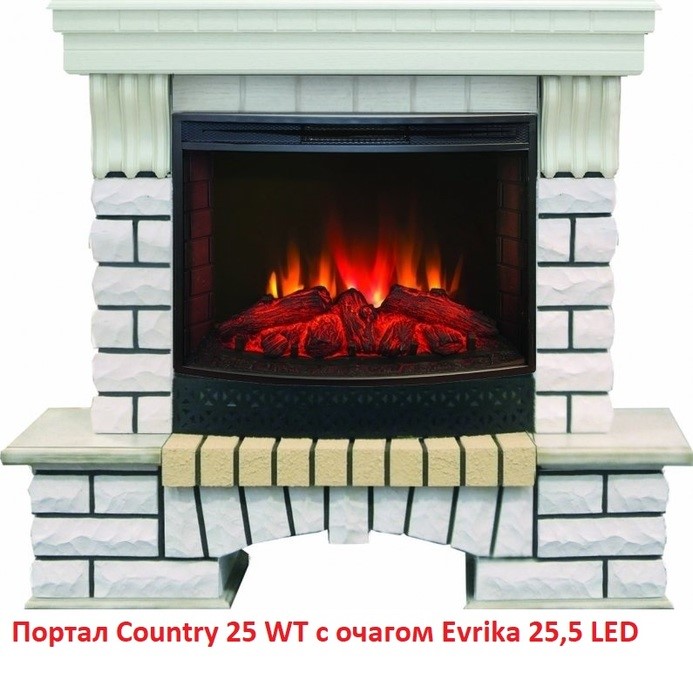 Широкий очаг 2D Real-Flame Evrika 25,5 LED
