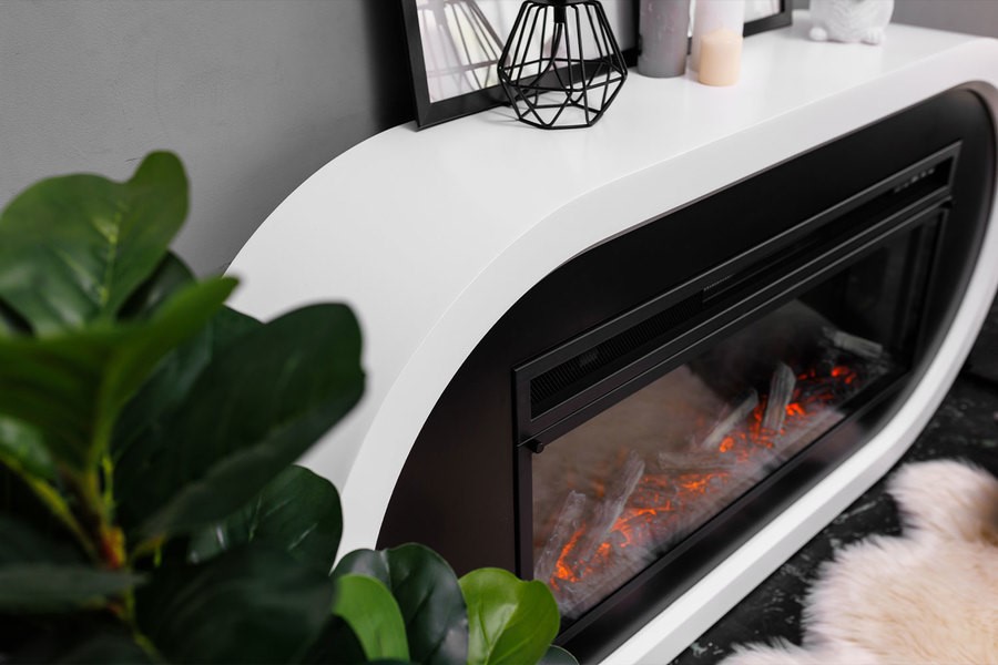 Линейный электрокамин Royal Flame Ellips 60 с очагом Vision 60 LOG LED