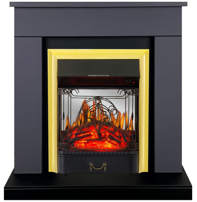 Электрокамин с классическим очагом 2D Royal Flame BERGEN серый графит с очагом Majestic FX M Black/Brass