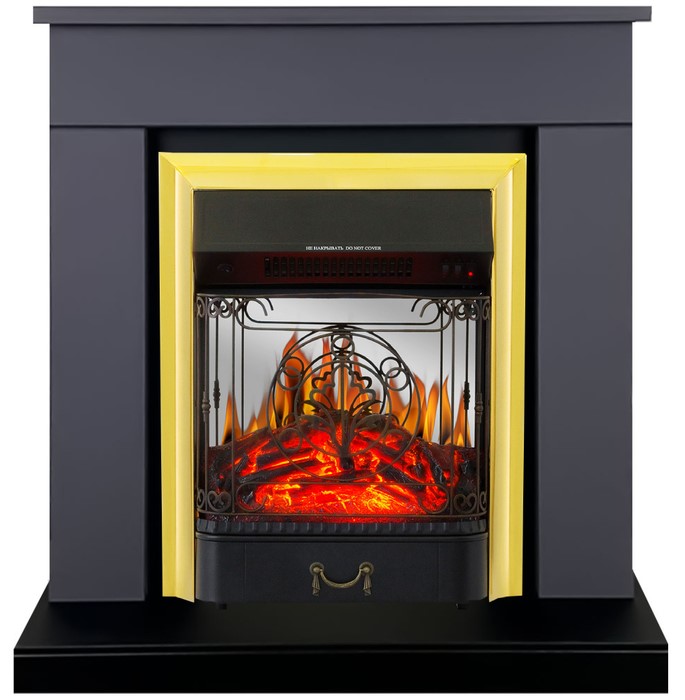 Электрокамин с классическим очагом 2D Royal Flame BERGEN серый графит с очагом Fobos FX M Black/Brass