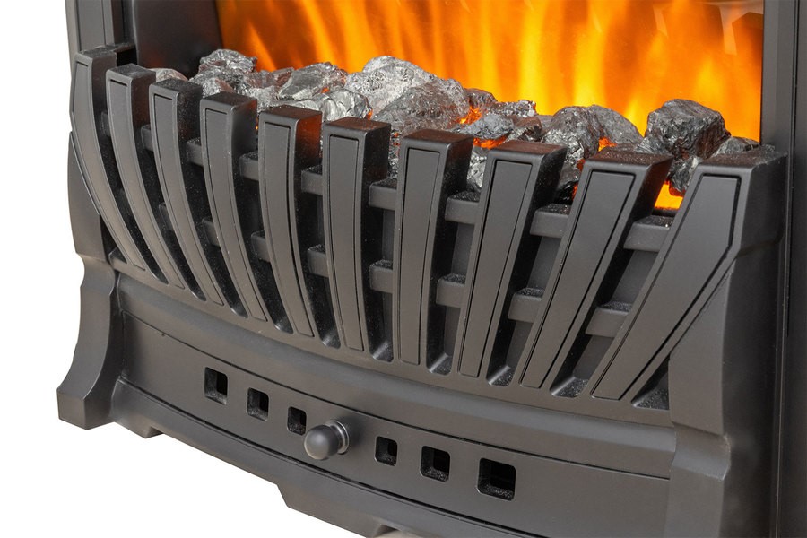 Электрокамин с классическим очагом 2D Royal Flame Valletta Темный дуб с очагом Aspen Black/Gold