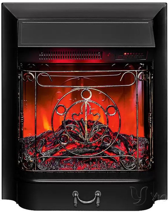 Электрокамин с классическим очагом 2D Real-Flame Hanna STD LO с очагом Fobos/Majestic Lux Black RC