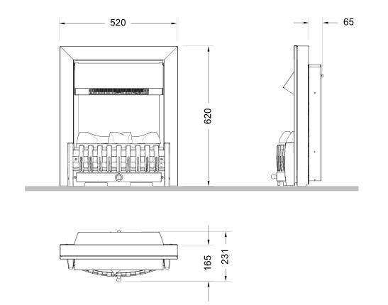 Классический очаг 2D Dimplex Danville Brass FB2