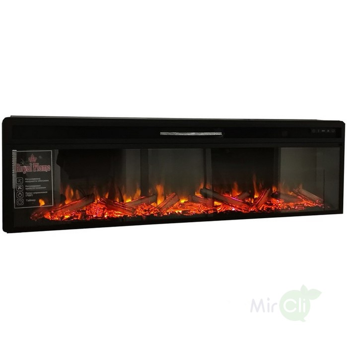 Линейный электрокамин Royal Flame Soho 60 (белый с черным) с очагом Vision 60 LOG LED