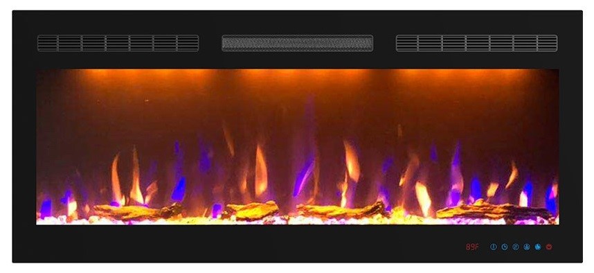 Электрокамин с широким очагом 2D Royal Flame California Graphite Grey (серый графит) с очагом Crystal 40 RF