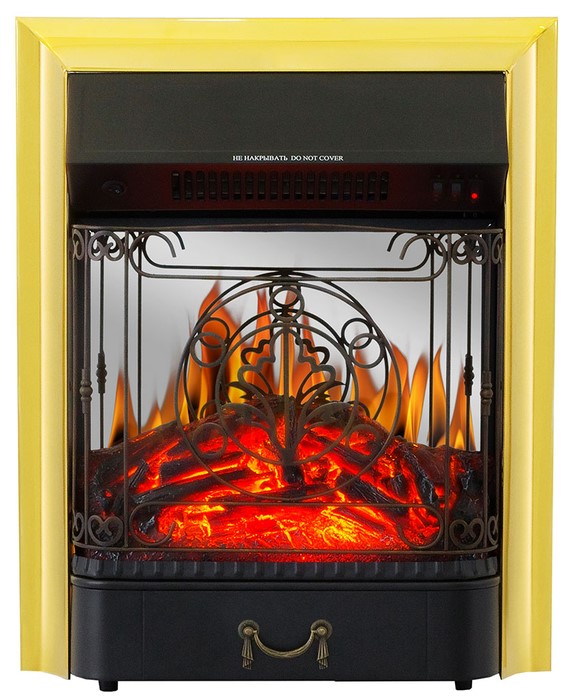 Электрокамин с классическим очагом 2D Royal Flame BERGEN серый графит с очагом Majestic FX M Black/Brass