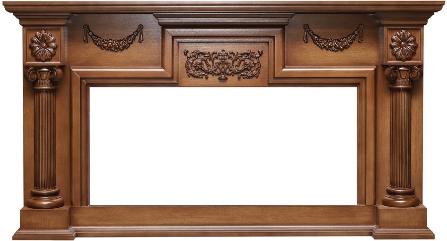 Линейный электрокамин Royal Flame London (орех) с очагом Vision 42 LED