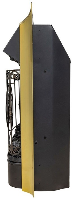 Электрокамин с классическим очагом 2D Royal Flame Boston Белый с очагом Majestic FX Brass/Black