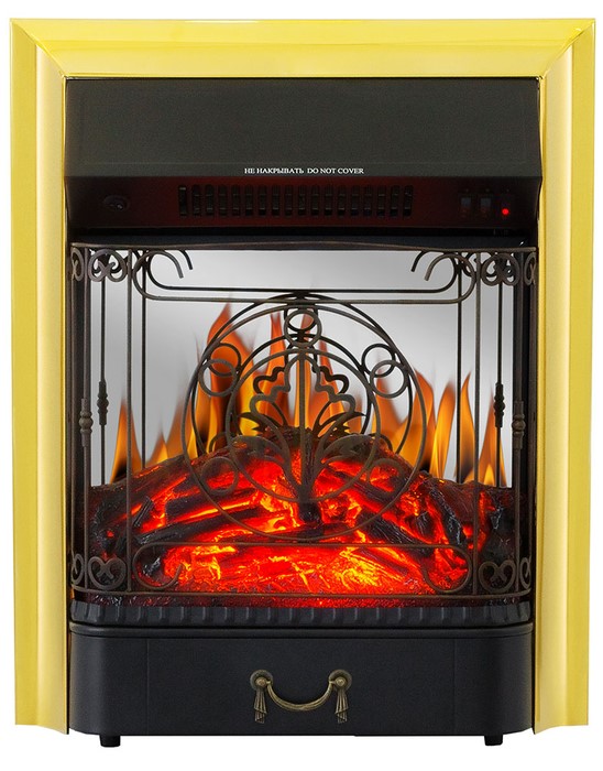 Электрокамин с классическим очагом 2D Royal Flame BERGEN серый графит с очагом Fobos FX M Black/Brass
