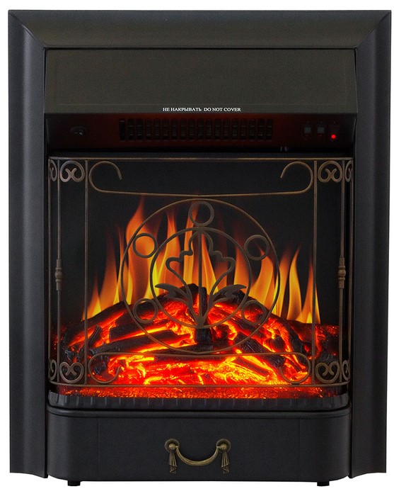Электрокамин с классическим очагом 2D Royal Flame BERGEN дуб галифакс с очагом Majestic FX Black/Brass