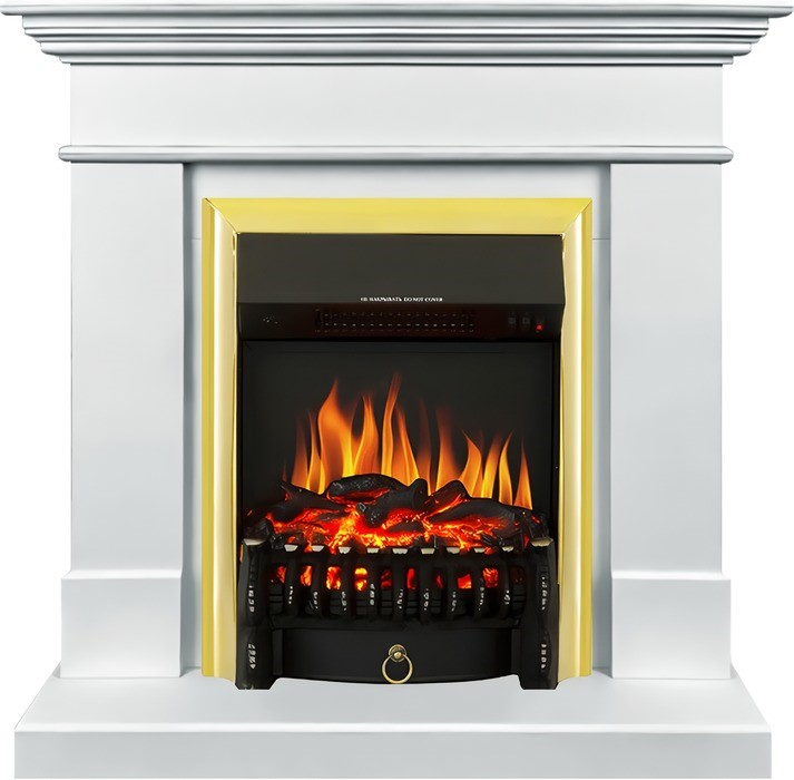 Электрокамин с классическим очагом 2D Royal Flame California STD SFT с очагом Fobos FX Black/Brass (белый)