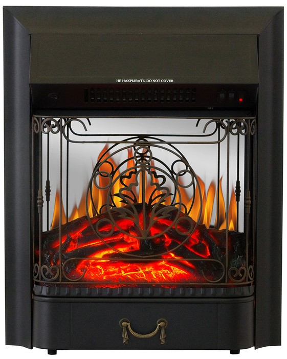 Электрокамин с классическим очагом 2D Royal Flame BERGEN серый графит с очагом Fobos FX M Black/Brass