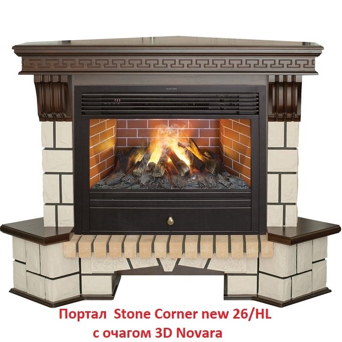 Угловой широкий портал Real-Flame STONE NEW CORNER 26/HL
