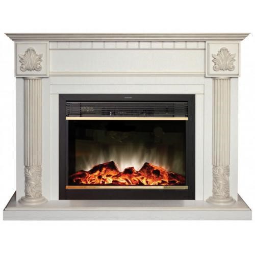 Электрокамин с широким очагом 2D Real-Flame Imperia 33/26 WT с очагом Moonblaze Lux Bl/Br