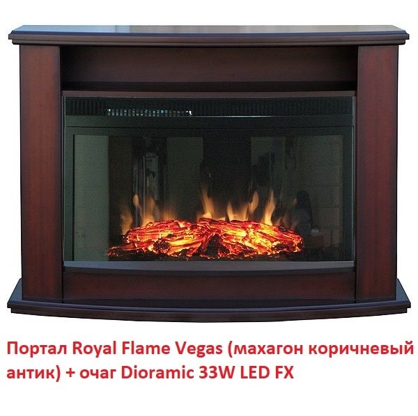 Широкий очаг 2D Royal Flame Dioramic 33W LED FX